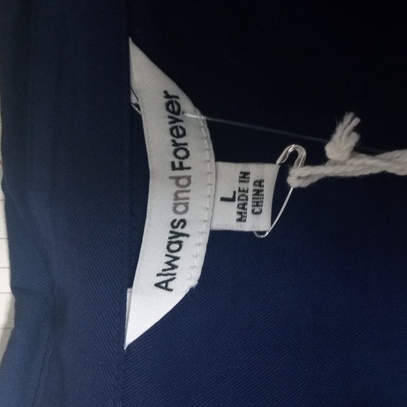 Women's Navy Button-Up Shirt, Office, Academya, Professional, Casual. - Picture 2 of 8